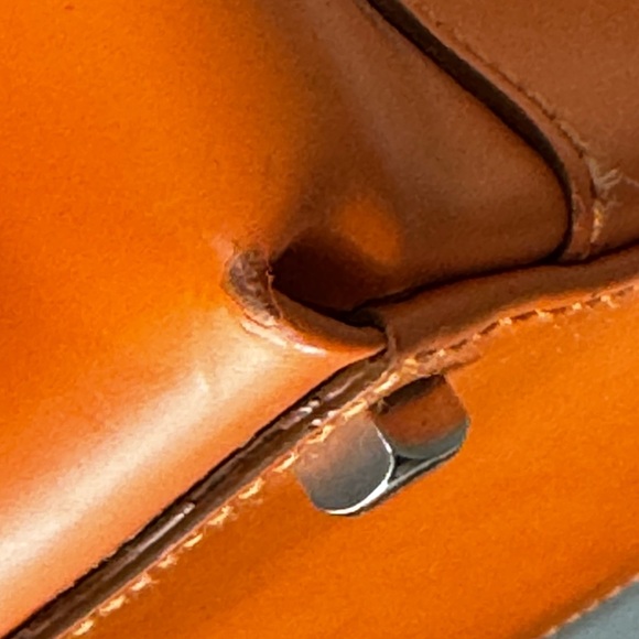 Salvatore Ferragamo Handbag Gancini 2 Way Leather Orange Used - Picture 4 of 10